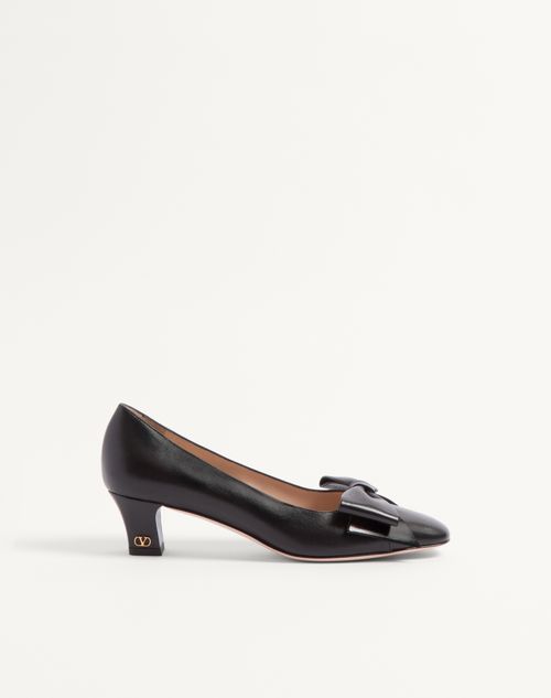 Valentino Garavani - Bowow Pump In Kidskin 45mm - Black - Woman - Pumps And Slingbacks